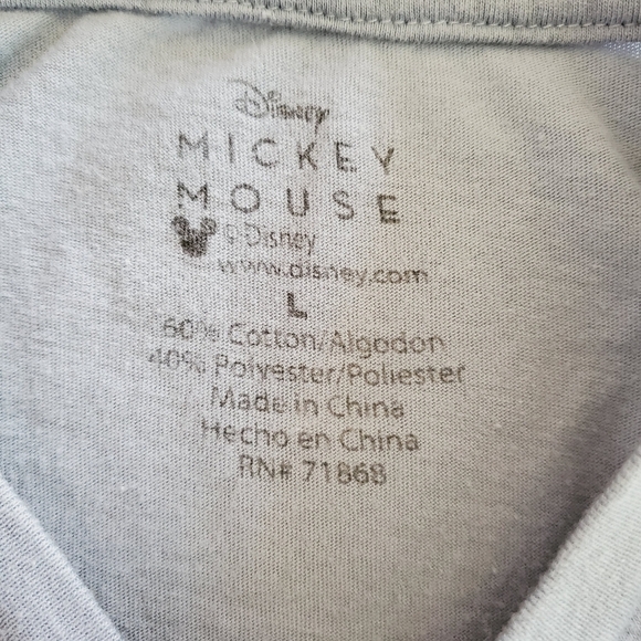1072 * Disney Mickey Mouse Stay Kind Tee Blue Gray Size L - Picture 3 of 6